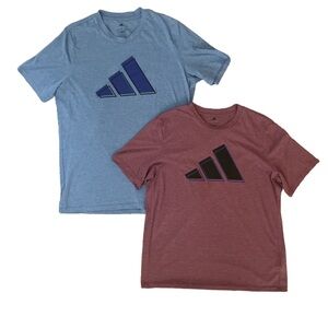Adidas Men's Blue and Maroon Short Sleeve Tees